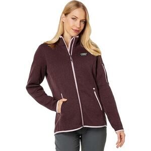 L.L. Bean Sweater Fleece Full Zip Jacket Raisin Brown Small Fall Layer Cozy